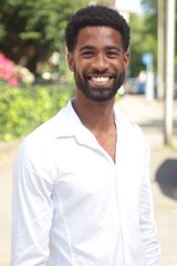 Beautiful businessman in the park