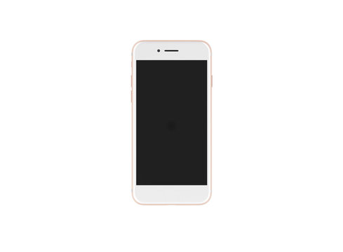 Smartphone Rose Display schwarz vorderansicht auf weißem Hintergrund