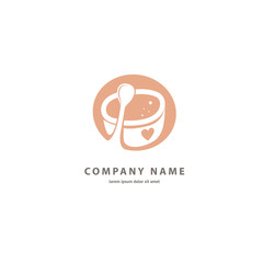 Vector stock logo, abstract sign of cafe, vector template of cafeteria and bistro.