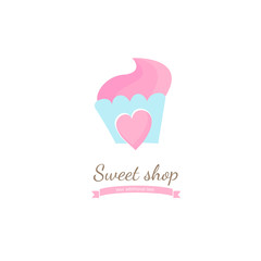 Vector stock logo, abstract dessert vector template.