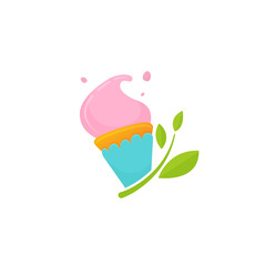 Vector stock logo, abstract dessert vector template.