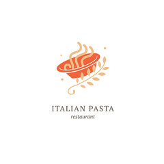 Vector stock logo, abstract pasta carbonara vector template.
