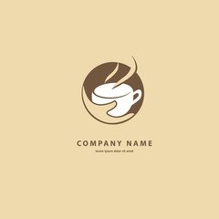 Vector stock logo, abstract sign of cafe, vector template of cafeteria and bistro.
