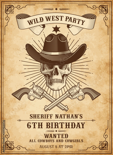 Cowboy Invite Template Stock Image And Royalty Free Vector Cowboy Invite Template