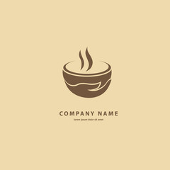 Vector stock logo, abstract sign of cafe, vector template of cafeteria and bistro.
