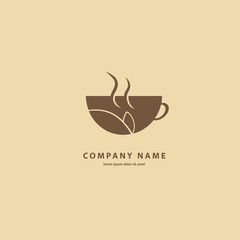 Vector stock logo, abstract sign of cafe, vector template of cafeteria and bistro.