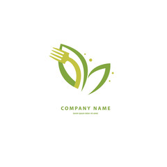 Vector stock logo, abstract sign of food, vector template of fresh meal.