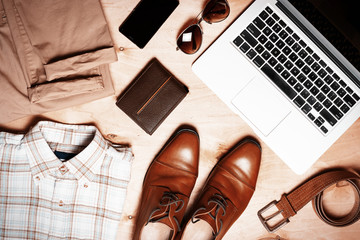 Outfit of modern creative men.