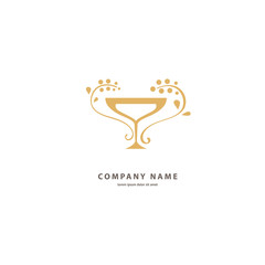 Vector stock logo, abstract wine vector template.