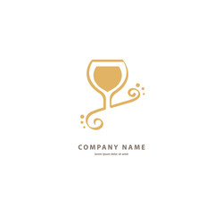 Vector stock logo, abstract wine vector template.