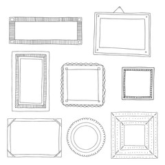 Decorative set template photo frames isolated on white background. Scrapbook or digital concept. These photo frames you can use for kids picture or your love story. Vector illustration.