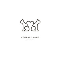 Vector stock logo, abstract animal sign.