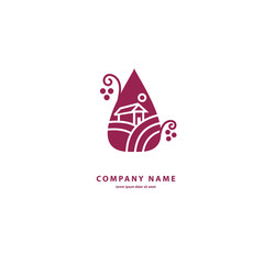 Vector stock logo, abstract wine vector template.