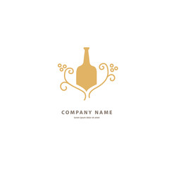 Vector stock logo, abstract wine vector template.