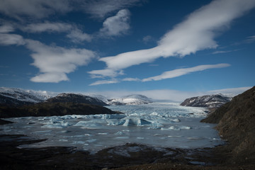Fototapeta na wymiar Hoffell Glacier at Vatnajokull National Park in Iceland