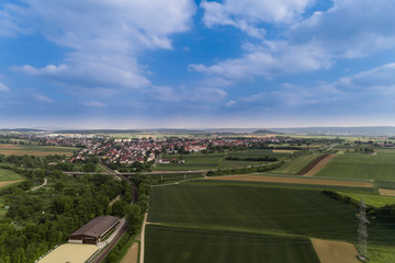 Fototapeta na wymiar Luftbild mit Blick auf Münchingen in Baden Württemberg