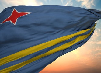 Aruba Flag, Waving flag
