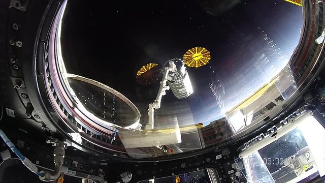 Window in ISS, close up
