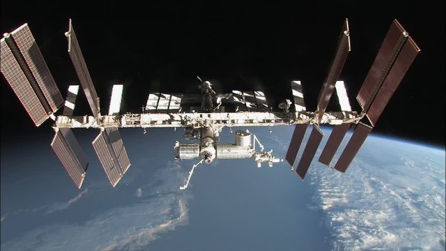ISS flies over Earth