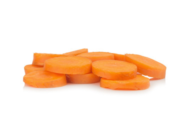 carrot sliced isolated on white background