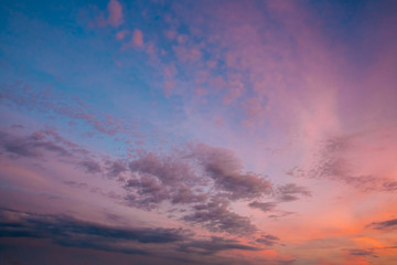 Fototapeta premium Sky, Bright Blue, Pink And Purple Colors Sunset