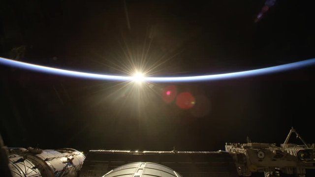 Wide scenic sunrise over Earth