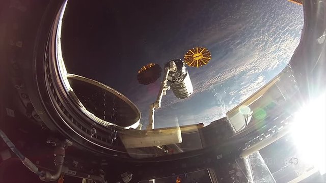 Close up, view of Earth from ISS