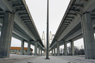 under the cable bridge