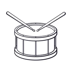 Fotobehang Doodle of classic wooden drum with drumsticks © mochipet