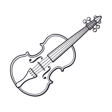 Doodle of classic violin without a bow