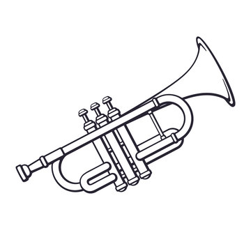 Doodle of classical music wind instrument trumpet