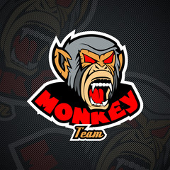 Monkey head logo template.