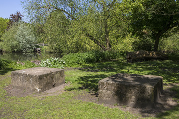 Anti-Tank Blocks in Colchester Castle Park in Essex