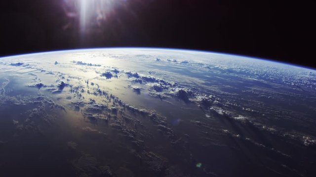 Scenic view of Earth from International Space Station, wide