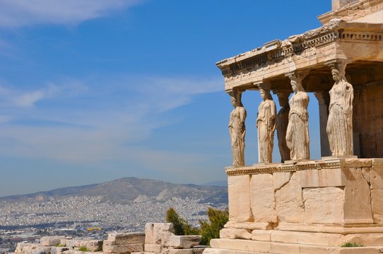 caryatide, acropole, Ath&egrave;nes