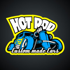 Fototapeta na wymiar Hot Rod, Custom made cars. T-Shirt print template.