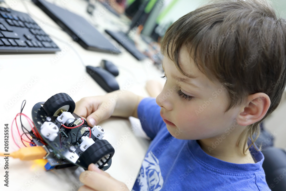 Wall mural child programming robot
