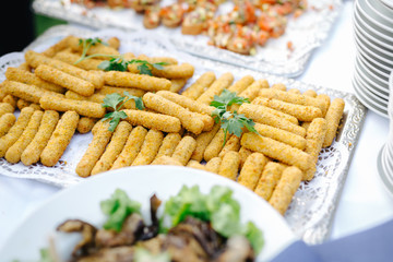 appetizers at a wedding