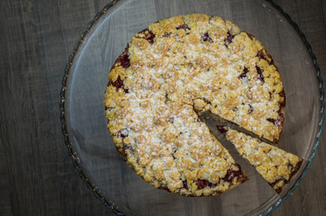 Tart with cherries