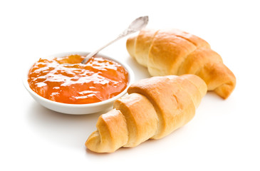 Sweet buttery croissants and fruity jam.