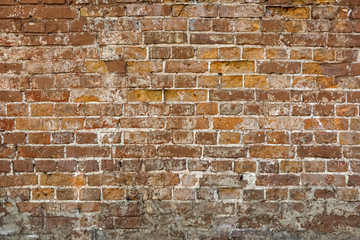 Old cracked brick wall background