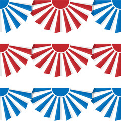 Fototapeta premium US flag buntings isolated on white background. Vector
