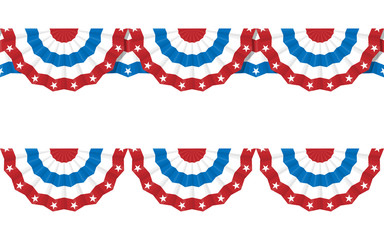Bunting American flags for July 4. Vector