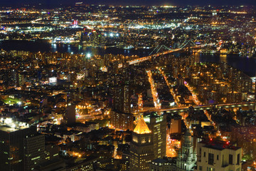 Fototapeta premium Two Bridges aerial view in Lower Manhattan