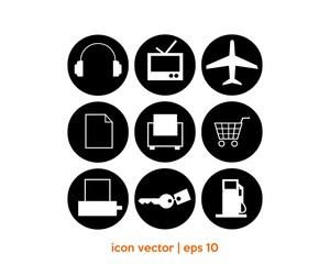 set icons vector template