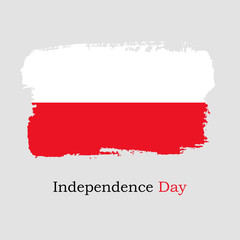 Vector Illustration. Hand draw Poland flag. National Poland banner for design. Independence Day of Poland