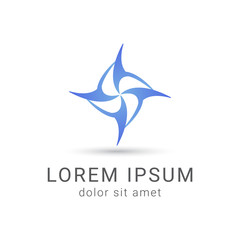 windmill vector logo design template, propeller icon, curl sign, twist symbol, vector illustration