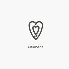 Love logo. Luxury wedding icon, retro emblem. Cosmetics, Spa, Beauty salon, Decoration, Boutique vector logo.