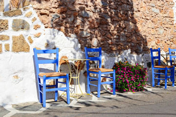 Street cafe in Malia old town, Greece. 