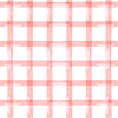 watercolor seamless background pink strip, cage on white background